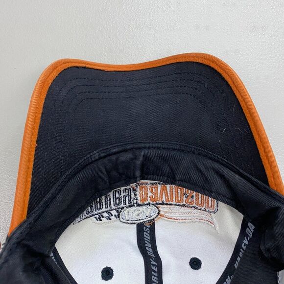 Harley Davidson Hat Cap Strapback Black Embroidered Logo Warwick RI Men One Size - Picture 7 of 10
